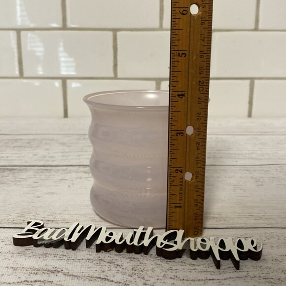 Ikea Lugnare Recycled White Wavy Glass Candle Holder - Picture 5 of 7